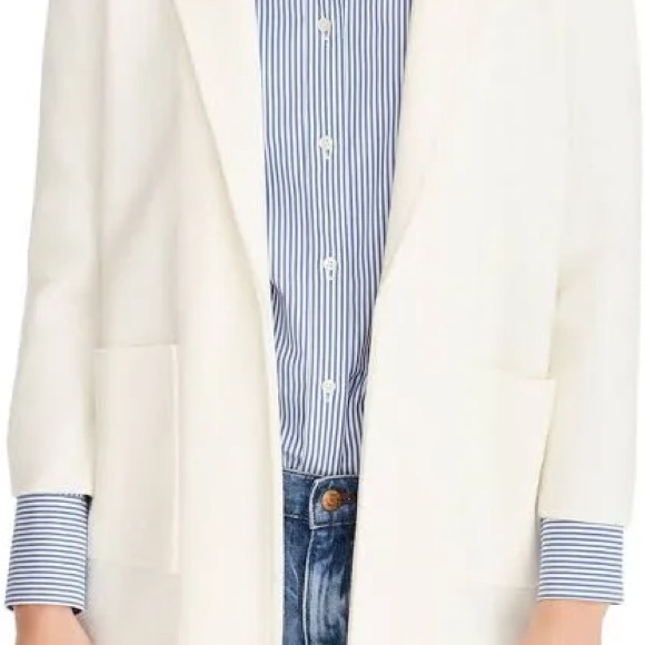 J. Crew New Lightweight Sweater Blazer Cream Open Front Cardigan - Picture 7 of 8